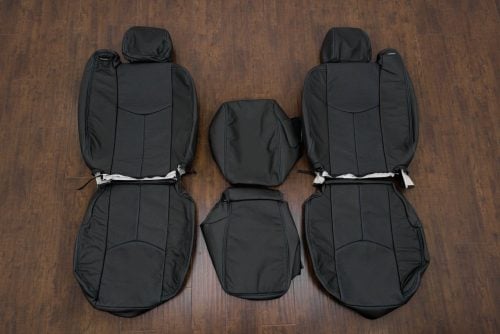 Black and Piazza Blue perforated leather seat upholstery kit for GMC Sierra