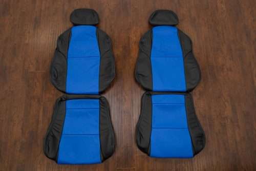 Black and Cobalt Blue leather seat upholstery kit Pontiac GTO