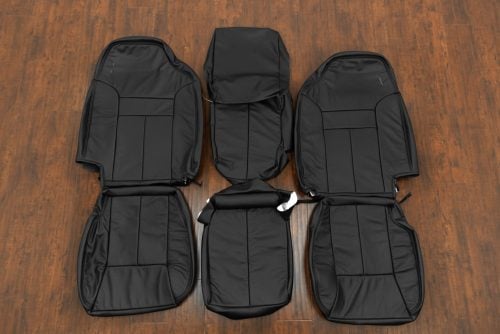 Custom black leather seats for dodge ram quad cab