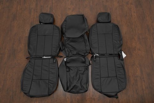 2002-2005 Dodge Ram Black seat upholstery with charcoal stitching