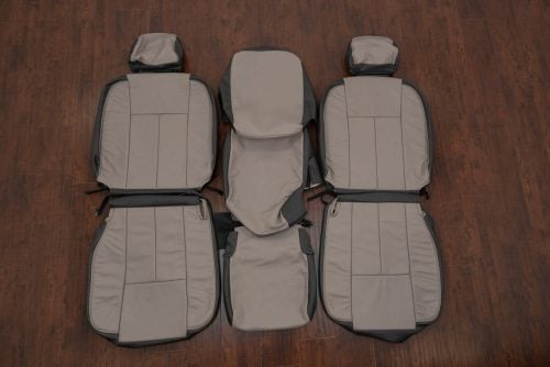 Dodge Ram Quad Cab custom two-tone leather seat upholstery kit