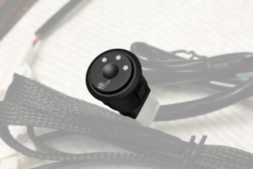 Round Switch Automotive Carbon Fiber Seat Heater - Thumbnail