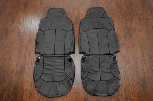 Chevy S-10 Blazer black leather seat upholstery kit with silver stitching