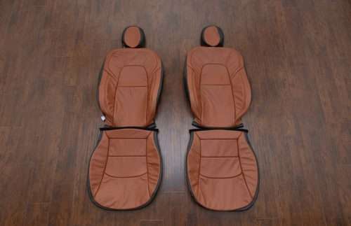 Tesla Model 3 Black and Mitt Brown leather seat upholstery kit