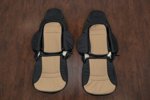 Black and Bisque two-tone C5 Corvette leather seat upholstery kit