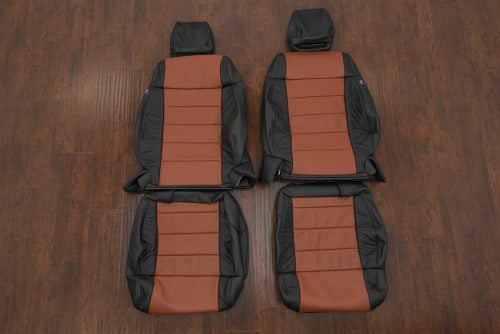 Two-Tone Black and Brown custom leather seat covers for Jeep Wrangler