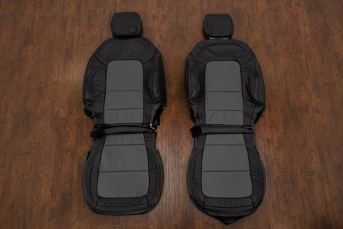 Two-Tone Black and Charcoal Ford Bronco leather seat covers