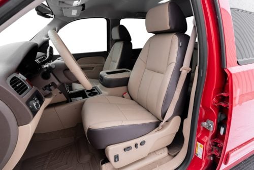 2007-2014 Two-Tonee Java and Sandstone GMC Sierra leather seat covers installed