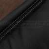 Contrasting white double-stitching on Black leather