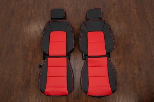 2023-2026 Chevrolet Colorado Black and Bright Red leather seat upholstery kit