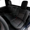 Nissan Titan custom black diamond quilted leather seats installed - Rear seats