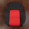Two-Tone Black and Bright Red leather backrest upholstery