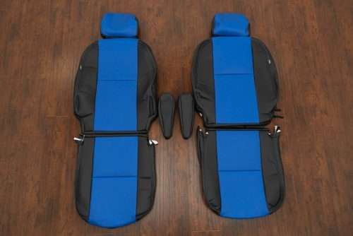 Black and Cobalt Blue Toyota FJ Cruiser leather seat upholstery kit