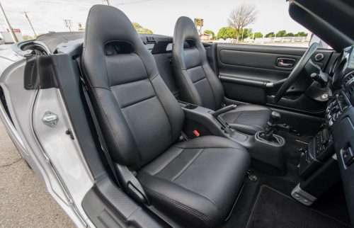 Black Toyota MR-2 leather seats installed