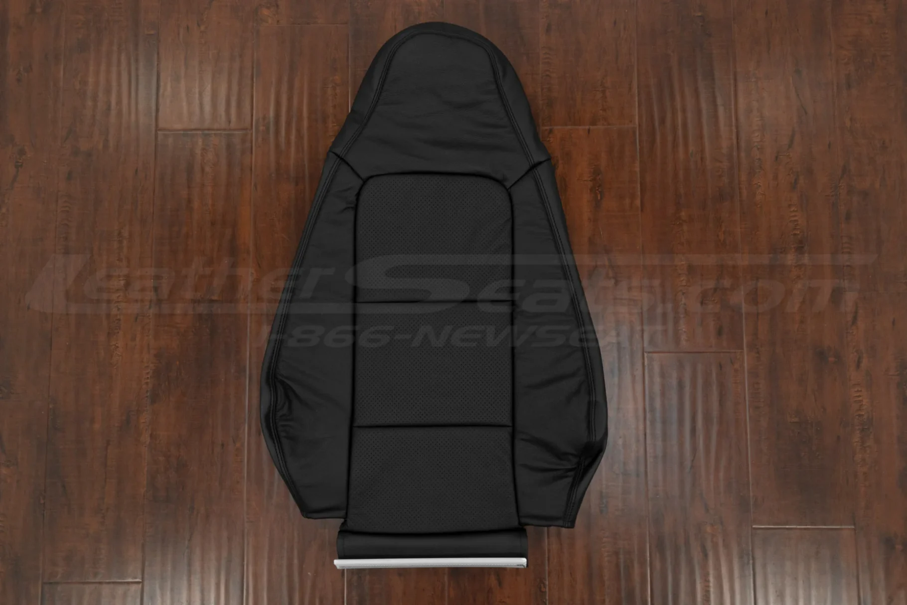 Black BMW Z3 leather backrest upholstery with perforated inserts