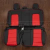 Chevrolet Colorado Black and Bright Red custom leather seat covers - Rear seat upholstery