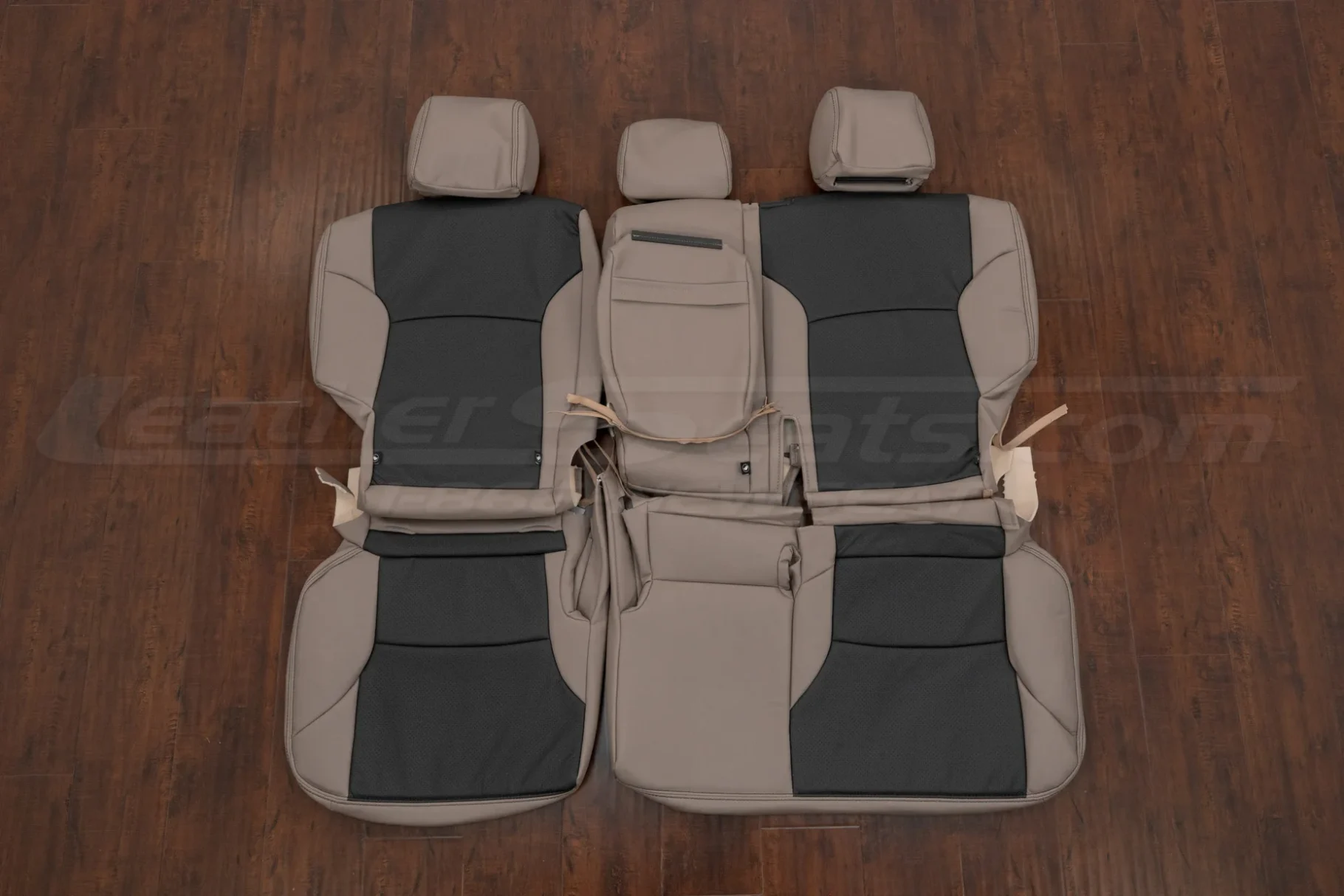 2004-2009 Toyota 4Runner Fawn and Dark Graphite middle row seat covers with armrest