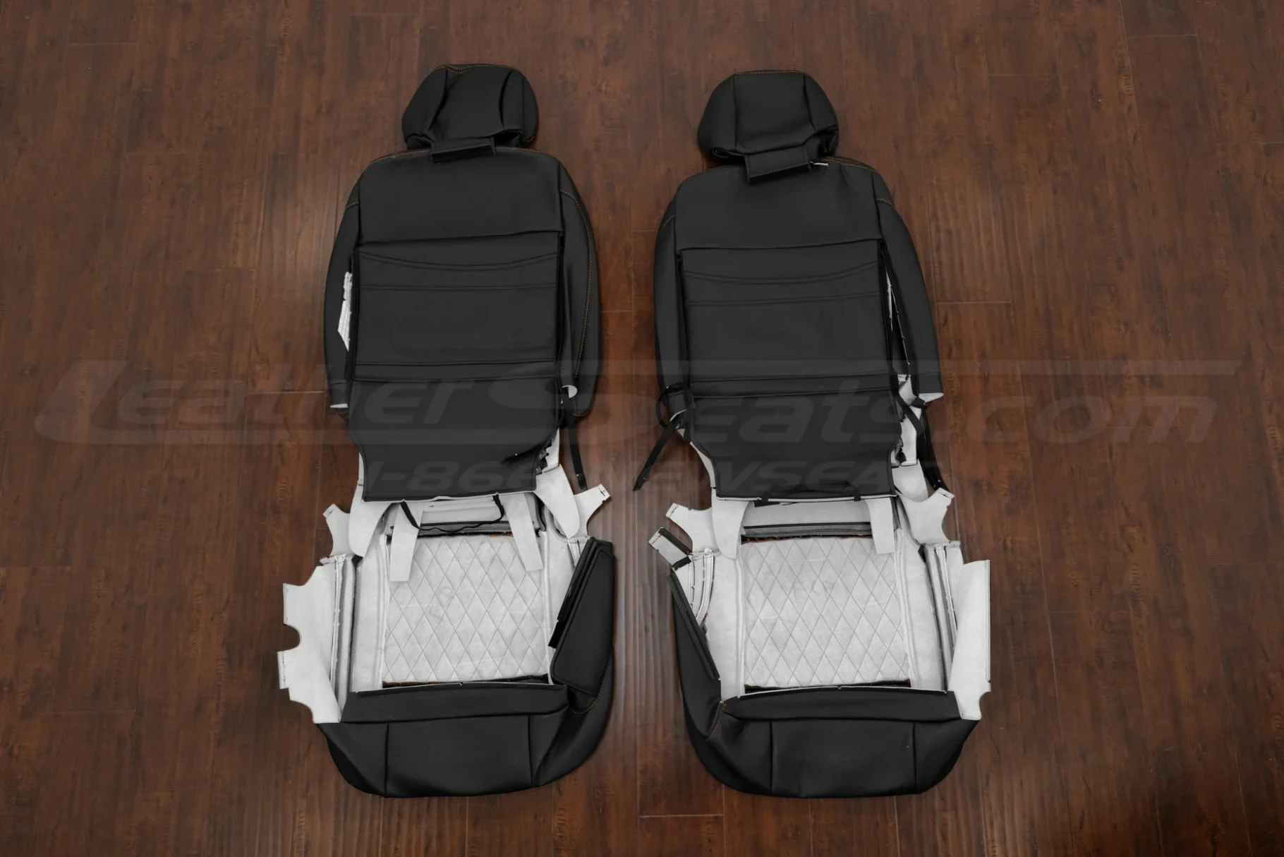 Nissan Titan front leather seat covers flipped
