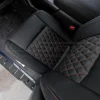 Top-down view of installed Nissan Titan custom leather seats