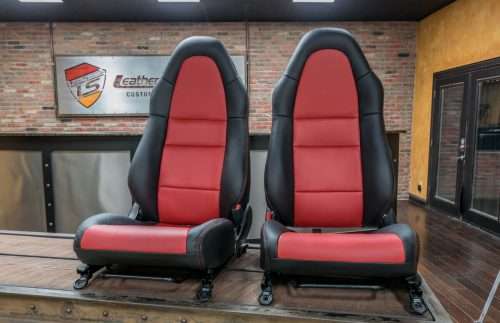 2000-2002 Toyota MR-2 custom black and red leather seats