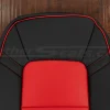 Upper section of two-tone leather backrest upholstery