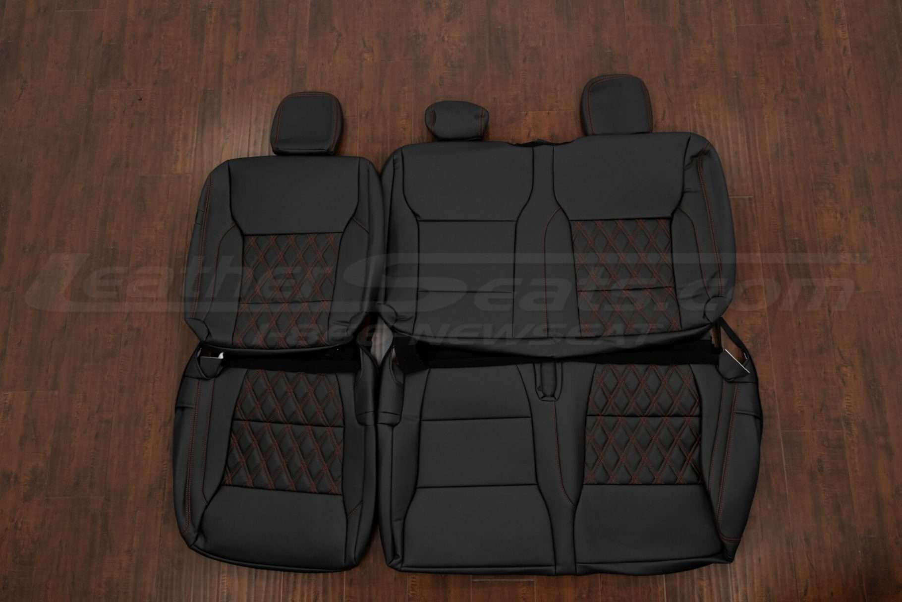 2021-2026 Ford F-150 custom double-diamond quilted leather seat covers - rear seat replacement upholstery