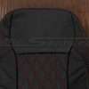 Upper section of double diamond quilted leather backrest