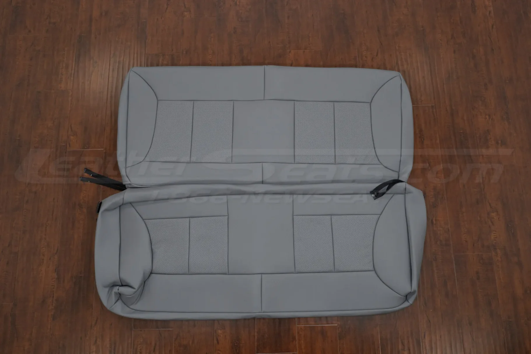 Grey replacement leather seat covers for Ford Bronco OBS - Rear seat upholstery