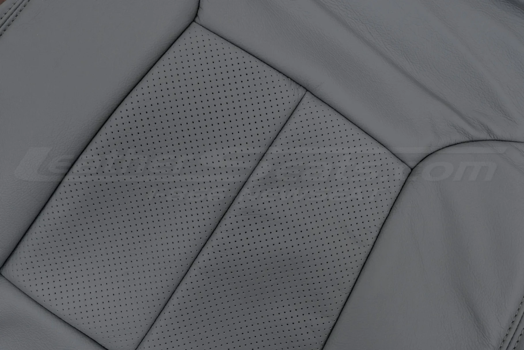 Perforated leather inserts close-up